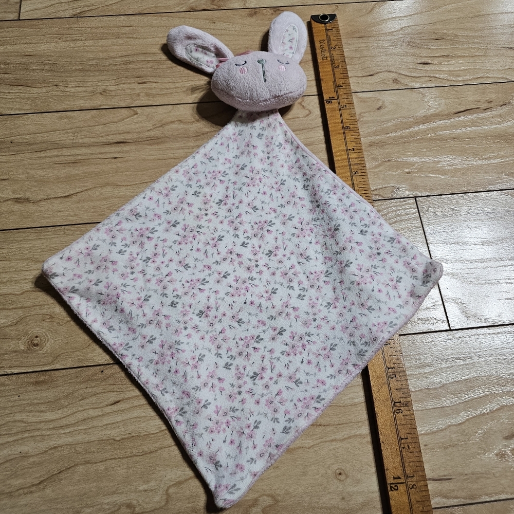 George Asada Pink Bunny Rabbit Lovey Soft Plush Security Blanket Baby Toy Flower